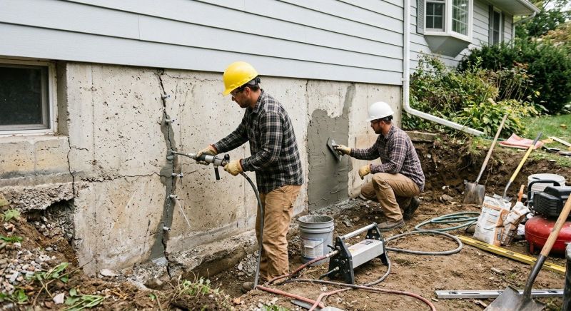 Basement Foundation Repair in Honor, MI