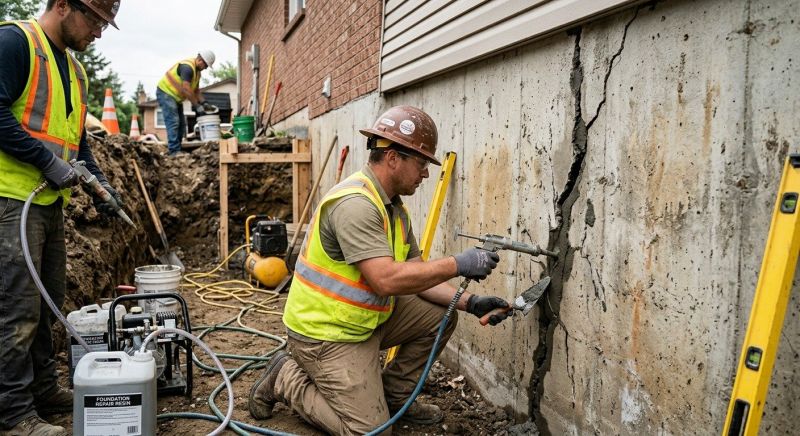 Cracked Foundation Repair in Honor, MI