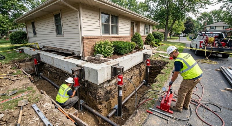 Foundation Jacking in Empire, MI