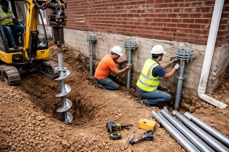 Helical Piers Installation in Benzie County, MI
