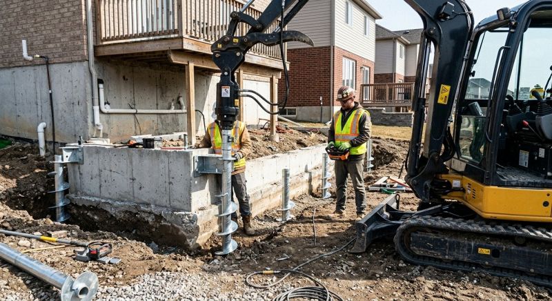 Helical Pile Installation in Benzie County, MI