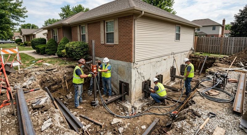 House Foundation Repair in Honor, MI