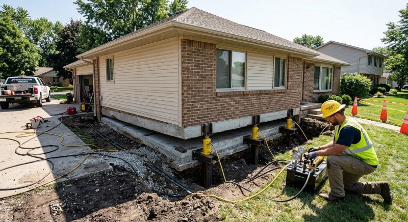Sinking Foundation Lifting in Benzie County, MI